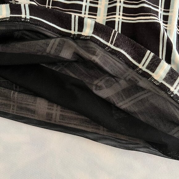 Elizabeth & James Black & Blue Tartan Plaid Silk Mini Dress - Picture 5 of 8